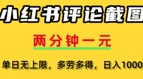 小红书评论区评论截图，一分钟2条，日入几千，多劳多得操作起来非常容易