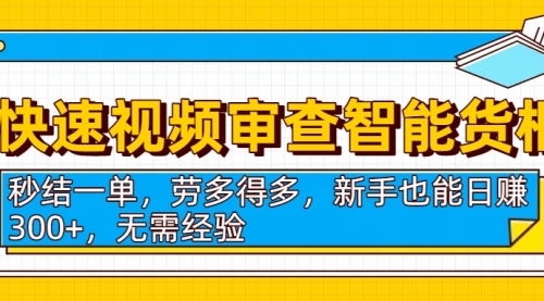 快速视频审查智能货柜，秒结一单，劳多得多，新手也能日赚300+，无需经验